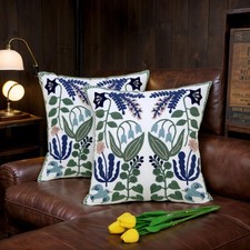Spring Pillow Covers Green Pillow Covers Embroidered Throw Pillow Cover, 18 x...