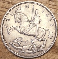 1935 George V Jubilee Rocking Horse Crown Excellent Condition 28.3g 50% Silver 