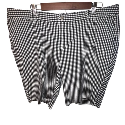 Ralph Lauren Active Golf Tennis Stretch Black White Gray Check Print Womens 18W - Picture 1 of 9