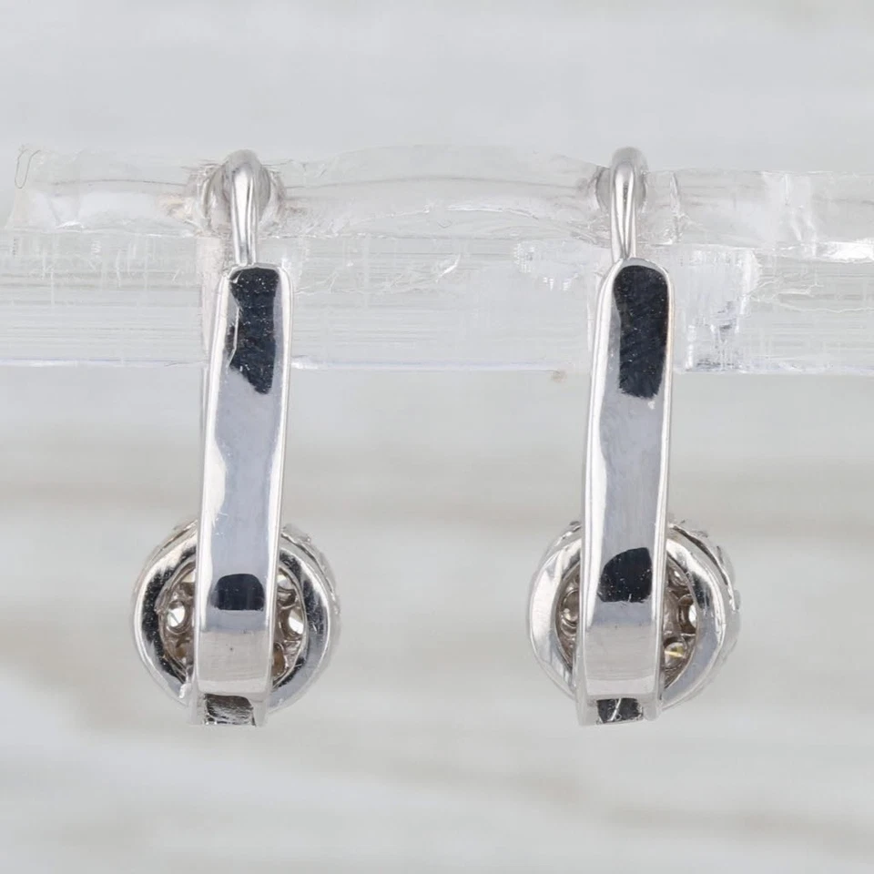 0.47 克拉钻石镶嵌吊坠耳环 18k 白金杠杆背 — 第 3/4 张图片