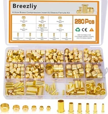 280PCS Compression Fittings Assortment kit - 6 Sizes 280pcs Kit 