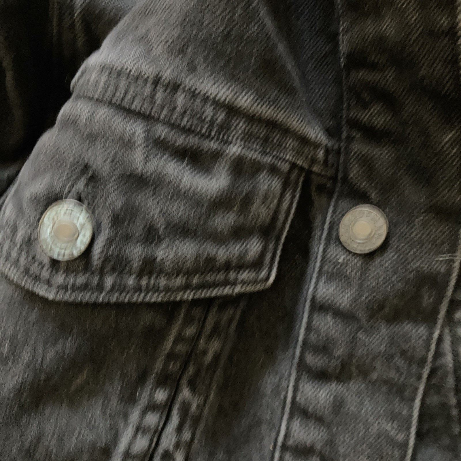 Topman Men's Black Jean Jacket, Solid, Button Clo… - image 14