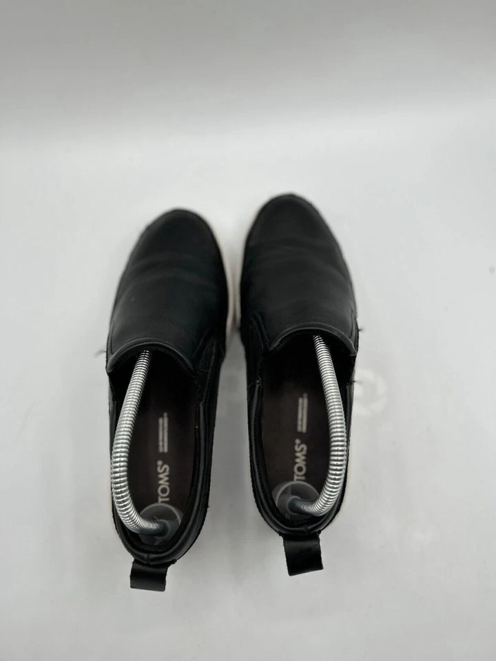 TOMS Tristan Zapatilla Deportiva Plataforma Para Mujer Talla 7.5 Cuero Negro Zapatos Informales Foto 4 de 4