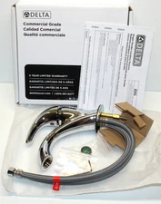 Delta 22C601 Single Handle 1.5GPM Single Hole Bathroom Faucet Mid-Arc Chrome