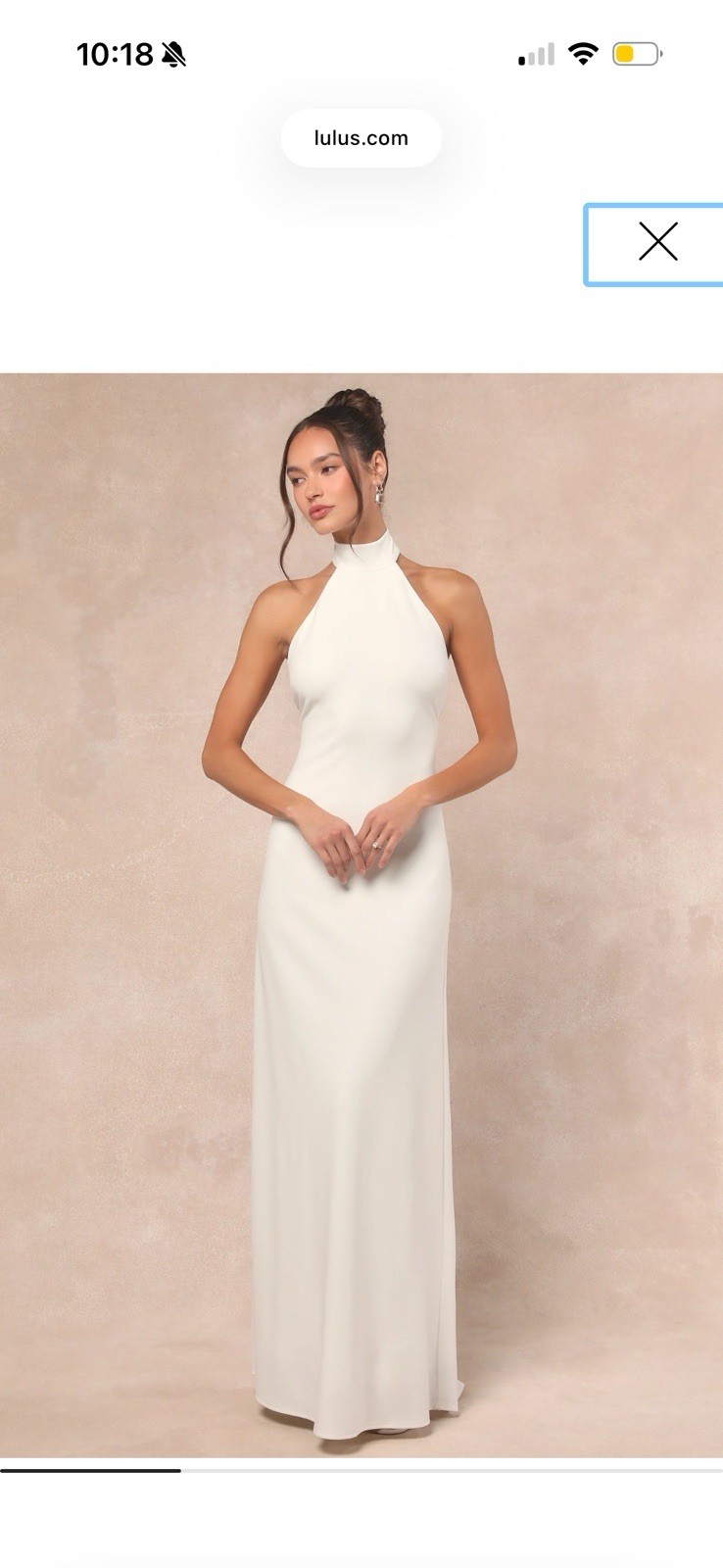 Lulus Alaura White Backless Halter Maxi Dress
