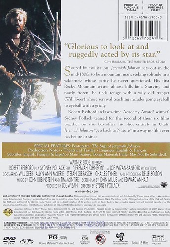 Jeremiah Johnson (DVD) Robert Redford Will Geer Delle Bolton Josh Albee - Picture 3 of 4