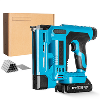 2IN1 FüR Makita Akku Tacker Nagler Klammer Nagelpistole Mit 2 Batterie + NäGel