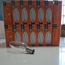 10 x General Electric 60w SBC B15 Clear Candle Light Bulbs