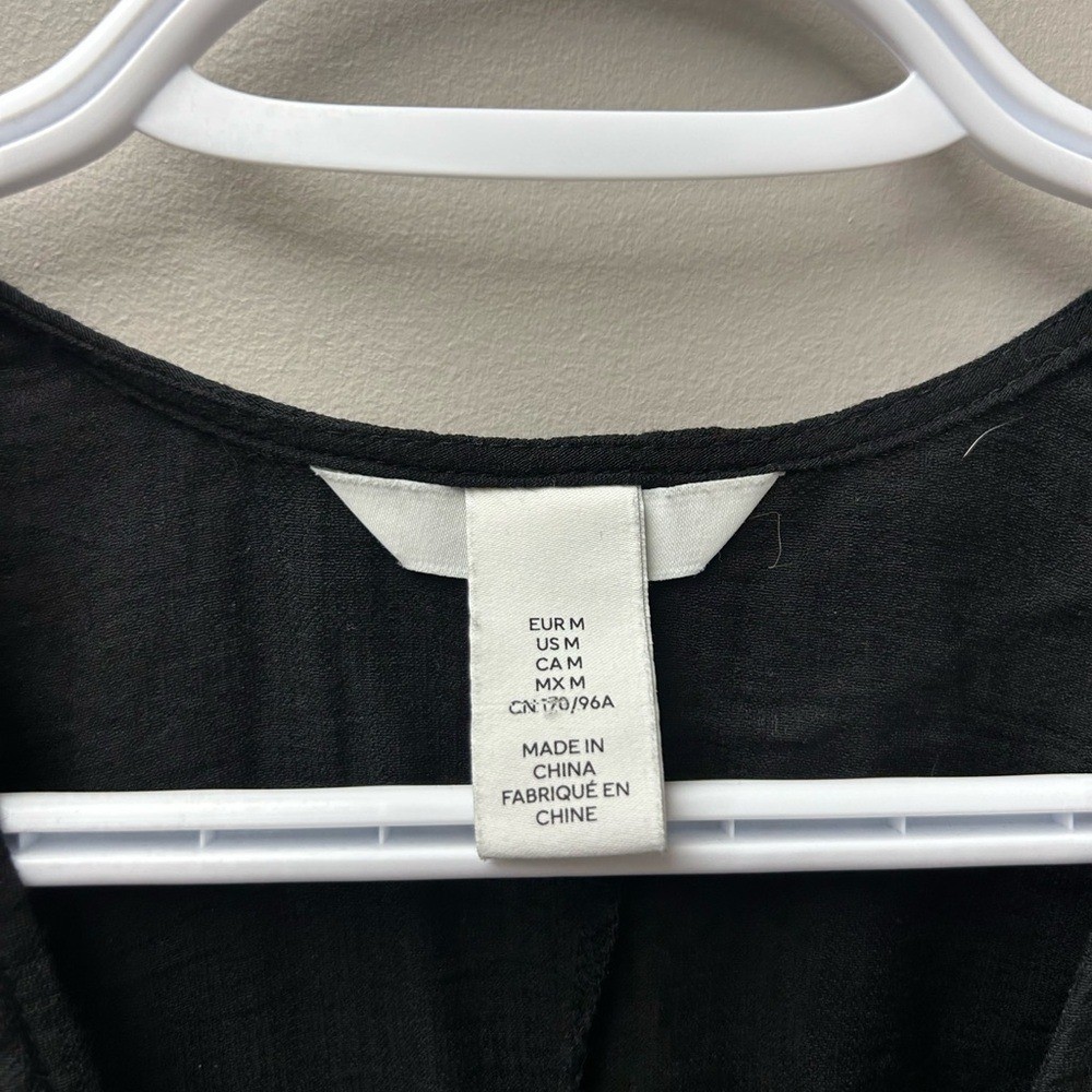 H&M Black Midi Dress Women Size Medium Excellent Condition Clasp Closure thumbnail 4