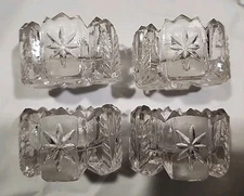 Westmoreland EAPG Salt Dips-Set Of 4-Atq Cut Elegant Glass Etching Manganese 