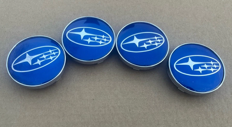 Set Of 4 Subaru Wheel Center Cap, Glossy Blue, 28821SA030 - Image 3 of 4
