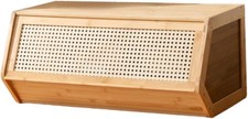 BAMBOO STORAGE ORGANIZER SNACK ORGANIZER WITH DOOR DESKTOP STORAGE BOX FOR BOOKS