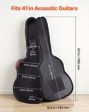41 Inch Acoustic Guitar Hard Case 47in Travel Case w Straps Brown