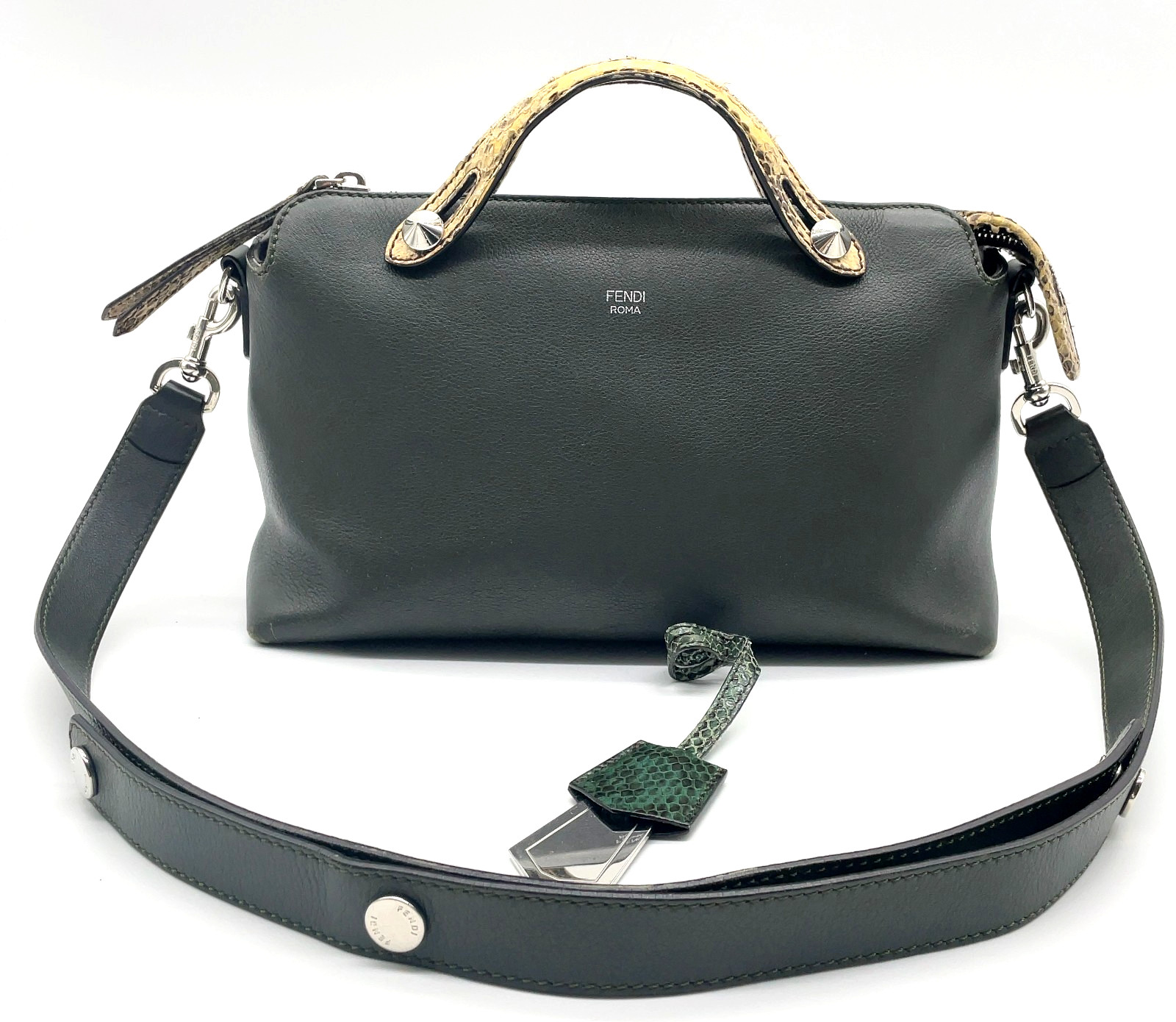 Auth Fendi By The Way Medium Python Pattern Leath… - image 1