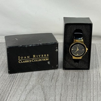 Joan Rivers Classic Watch Women 33mm Black GoldTone Dial w/Box