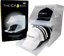 The CapBox 2.0 2 Pack Clear Hat Organizer for Baseball Caps, Stackable Slid