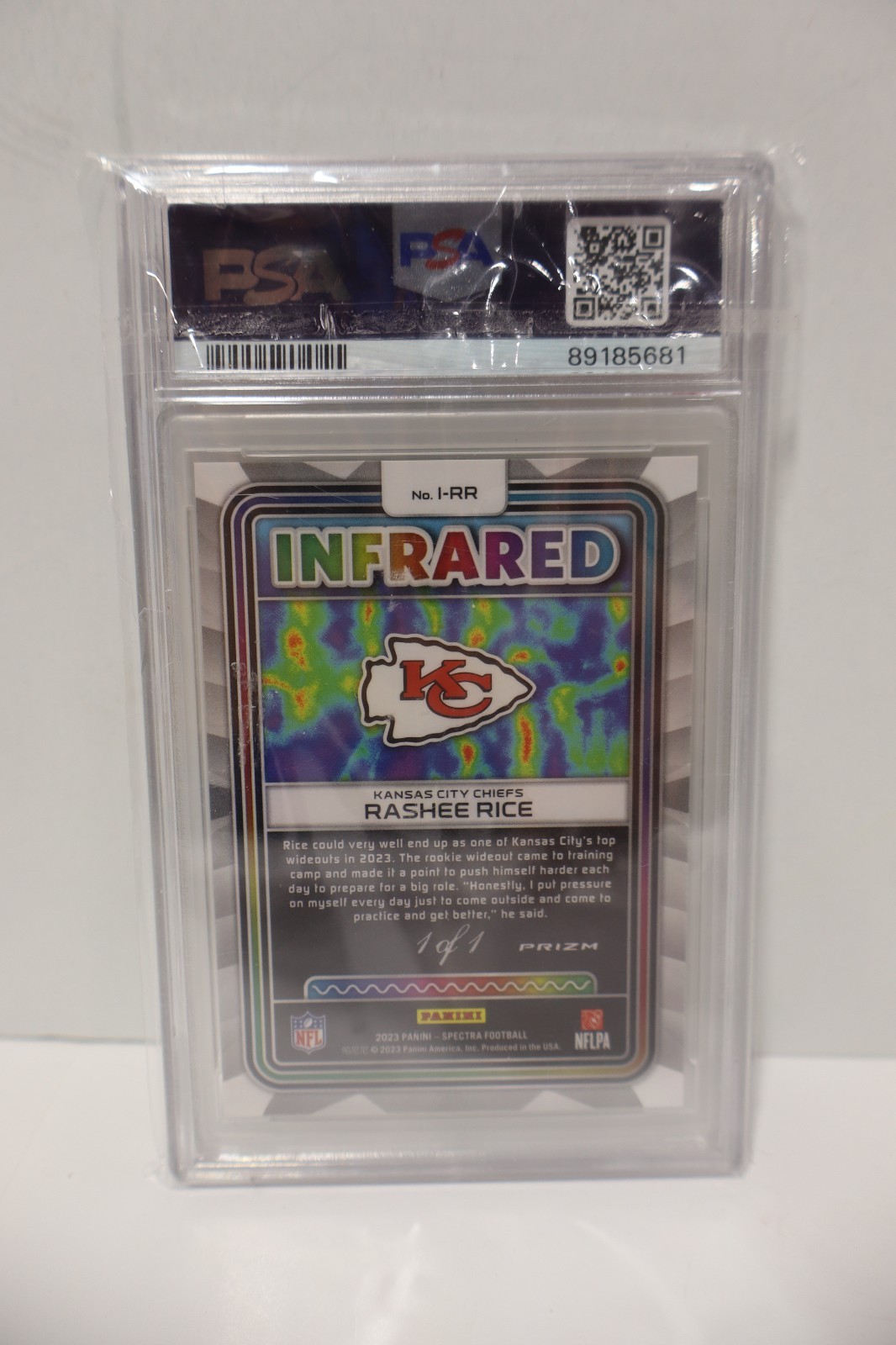 PSA 9 2023 Spectra Rashee Rice Infrared Gold 1/1 Kansas City Chiefs Rookie view 2