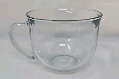Oversized  Clear Glass Coffee Tea Beverage Soup Mug Cup. 