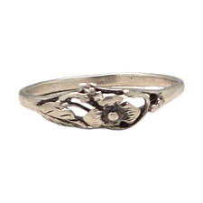 COTTAGECORE STERLING SILVER FLORAL VINE SIZE 3.75 RING 0.8GR 3348