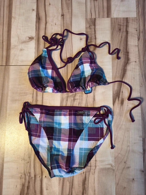 Buffalo Damen Bikini lila kariert  M  38 40 C/D
