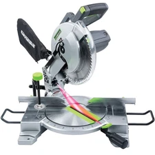 GMS1015LC 15-Amp 10-Inch Compound Miter Saw with Laser Guide and 9 Positive M...