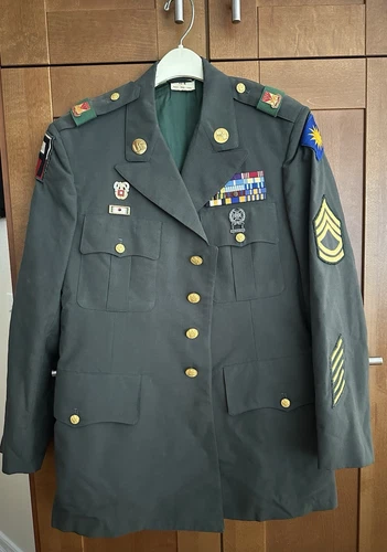 Vintage Army Sergeant First Class Korea Service Military Dress Uniform Size 42R