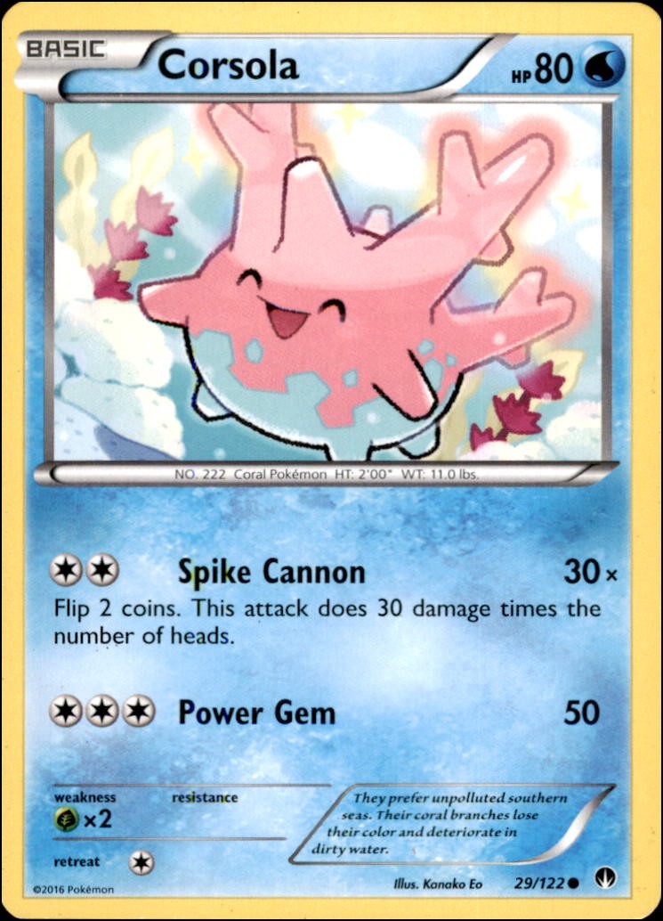 Pokemon - Corsola #29/122 - XY - BREAKpoint Common