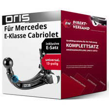 Für E-Klasse Cabriolet A207 (Oris) Anhängerkupplung abnehmbar + E-Satz 13pol neu