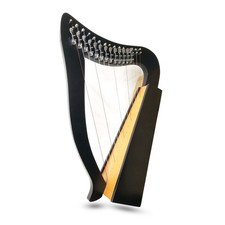 15 String Lever Harp Solid Rosewood Black Polished Harp Free Tuning Key, Strings