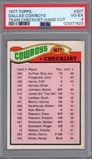 1977 Topps #207 Dallas COWBOYS Team CHECKLIST H/C PSA 4 VG/EX RARE POP 1   1 HGR