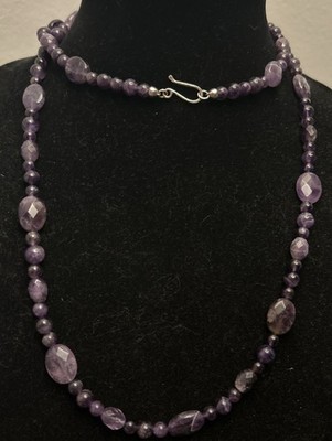 Jay King mine finds amethyst sterling silver 36 Inch Extra Long necklace 925