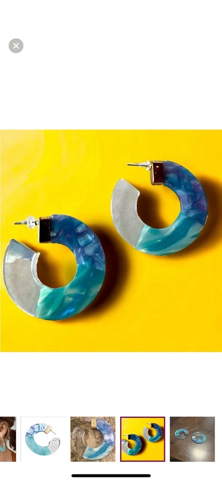 Pendientes de resina Anthropologie Blue Tide Tara Foto 4 de 4