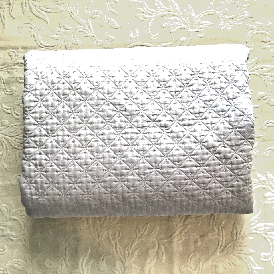 Quilted Blanket 84x102 Fits Queen or King Light Gray Neutral - Image 2 of 4