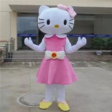 pink cat Mascot Costume Party Cosplay Game Fancy Dress Adults Size