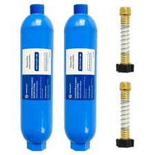 RV Inline Water Filter 2-Pack - Reduces Bad Taste Odors & Sediment