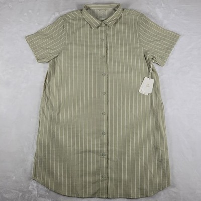 Roark Bless Up Dress Women's Large Green Perforated Breathability Pocket NWT