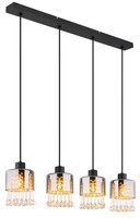 Globo H Hendry HäNgeleuchte Metall Schwarz Matt, 4X E27