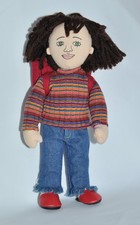 American Girl AMELIA Plus bambola con zaino e quaderno 9 1/2" ritirata vintage