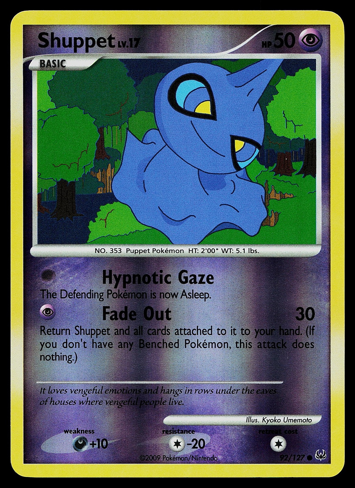 Pokemon Card - Shuppet Platinum 92/127 Common Reverse Holo