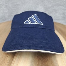 Adidas Hat Cap Flex Fit Blue Logo S/M Visor Climalite Tennis Golf Run Unisex