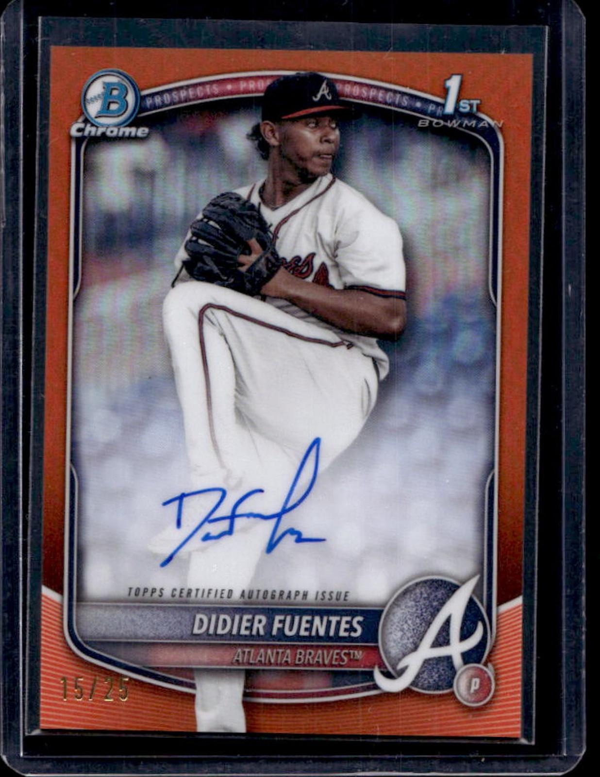 2025 Bowman Didier Fuentes Chrome Auto Orange Refractor 1st #15/25
