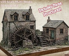 1/35 Diorama 3 Pc Stone Wall European Water-M...