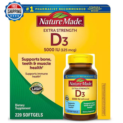 Nature Made Vitamin D-3 5000IU 220 Count Softgels