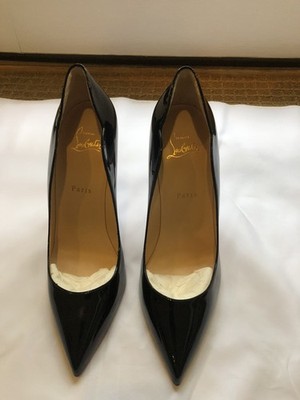 New Authentic Christian Louboutin Black Leather Hot Chick Pointed