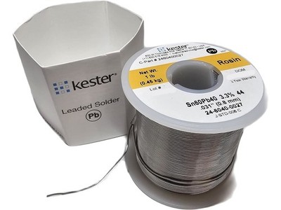 Kester 24-6040-0027 - Flux-Cored Solder Wire, Rosin Core, Leaded, Sn60Pb40,