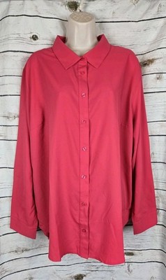 Coolibar Coral Red Top Jacket Womens XXL UPF 50+ Button Up Lightweight Long Slv