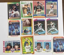 Nolan Ryan 12 Card Vintage Baseball Card Lot