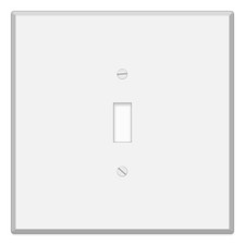 Oversized White Metal Outlet Covers, 2-Gang Centered Toggle Wall Plate, 5.5"...