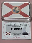 1 Oz 999 Silver Bar - State Flag Of Florida - Limited 500 Mintage