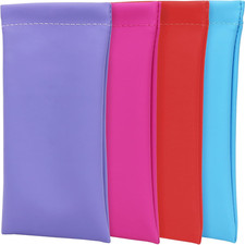 Glasses Case Squeeze Top Sunglasses Sleeve Pouch Leather Case Soft Slip